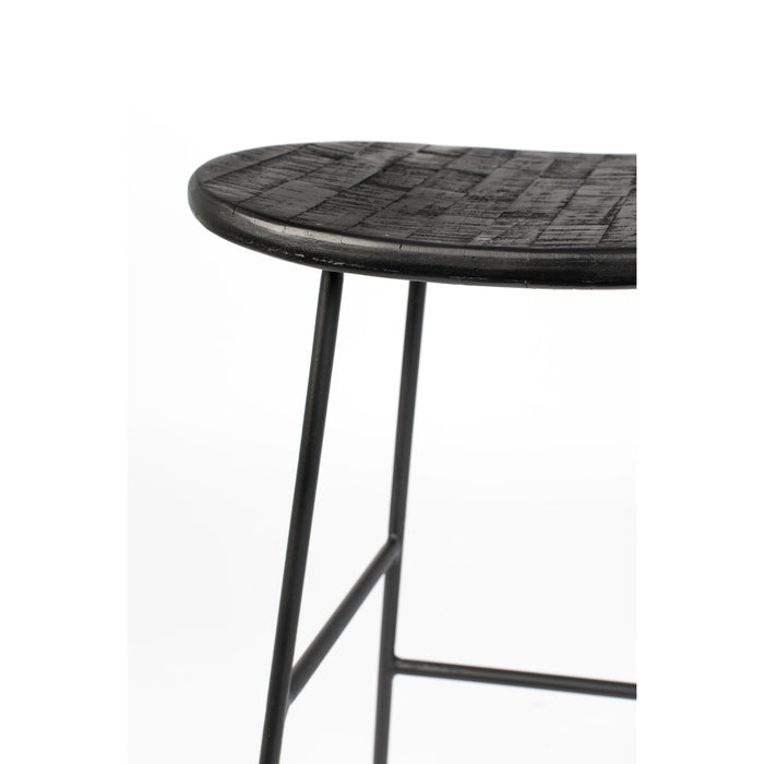 Barkruk Tangle Teak Zwart 62cm-Barkrukken-Creating Home