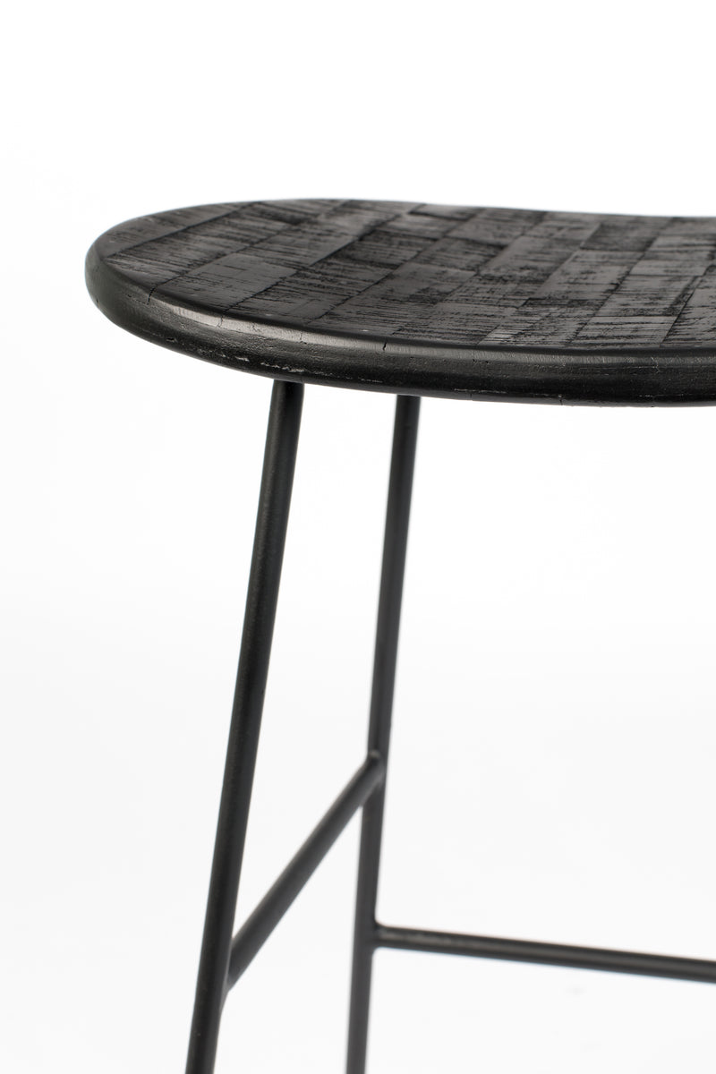 Barkruk Tangle Teak Zwart 62cm-Barkrukken-Creating Home