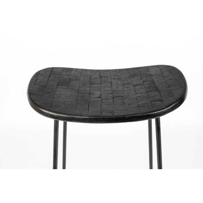 Barkruk Tangle Teak Zwart 76cm