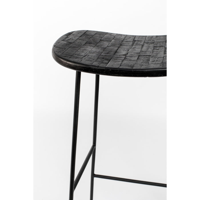 Barkruk Tangle Teak Zwart 76cm