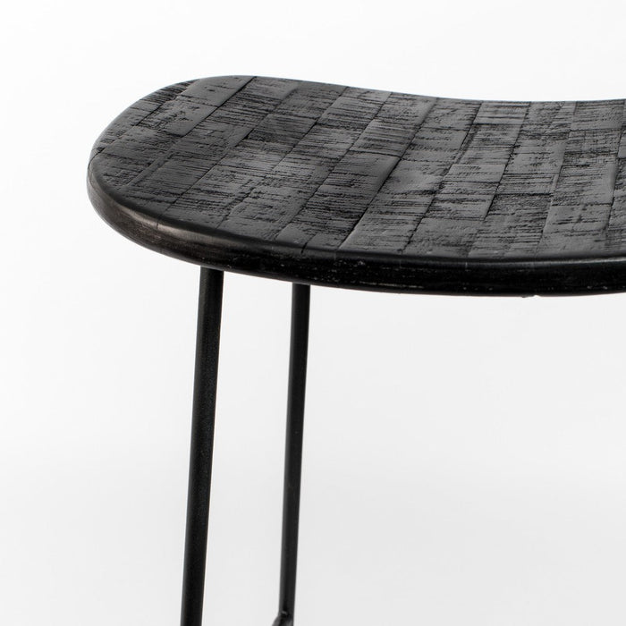 Barkruk Tangle Teak Zwart 76cm-Barkrukken-Creating Home