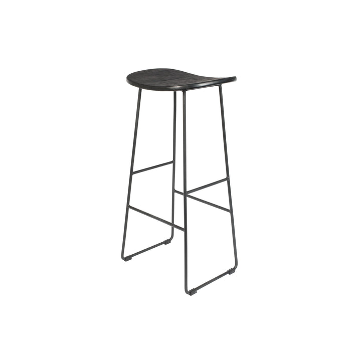 Barkruk Tangle Teak Zwart 76cm