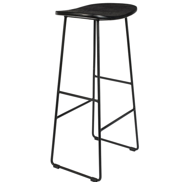 Barkruk Tangle Teak Zwart 76cm-Barkrukken-Creating Home