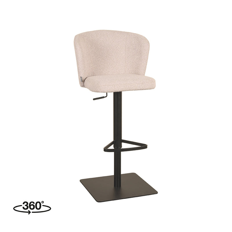 Barkruk Wave Naturel Boucle Gaslift 54x59x110 cm-Barkrukken-LABEL51