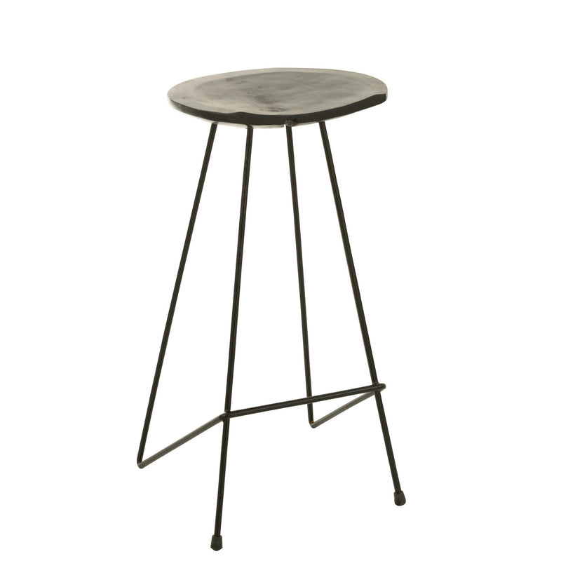 Barkruk Zwart Ijzer 40 cm 40x37x75 cm-Barkrukken-J-Line