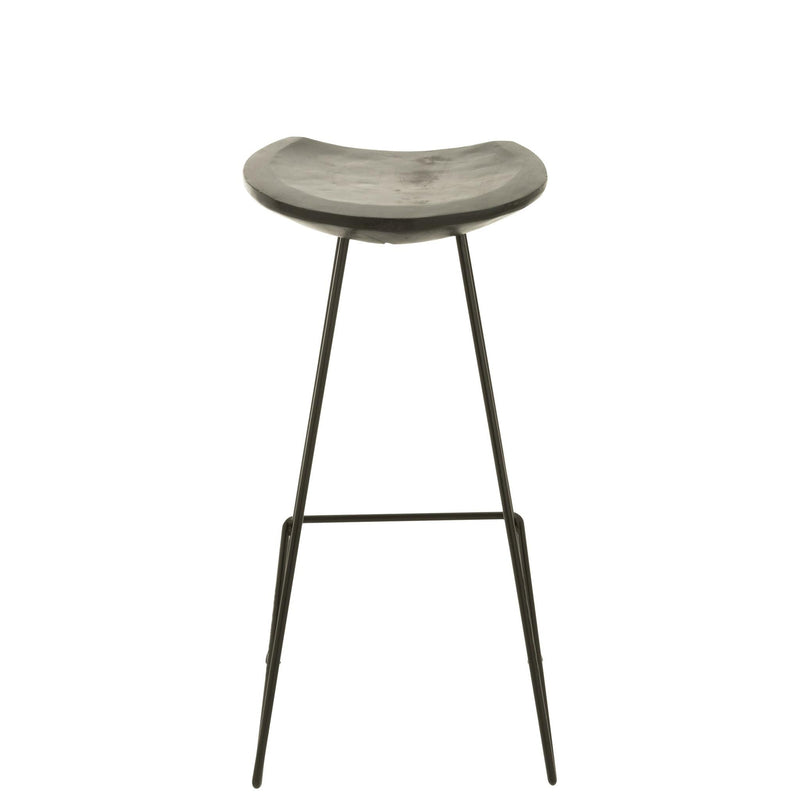 Barkruk Zwart Ijzer 40 cm 40x37x75 cm-Barkrukken-J-Line