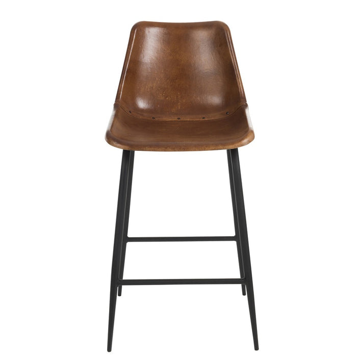 Barstoel Leder/metaal bruin-Barkrukken-J-Line