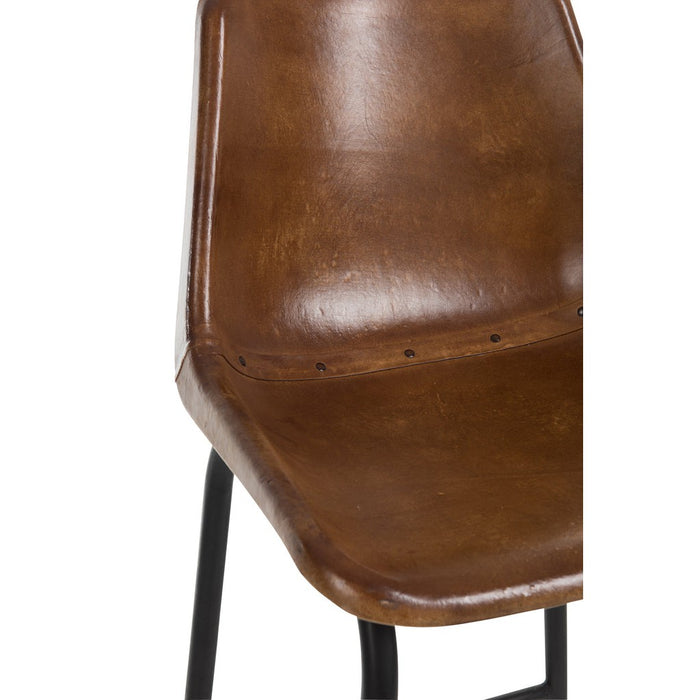 Barstoel Leder/metaal bruin-Barkrukken-J-Line