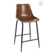 Barstoel Leder/metaal bruin-Barkrukken-J-Line
