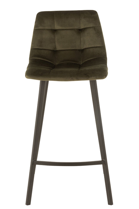 Barstool Olivier Textile/Metal Dark Green-Barkrukken-J-Line