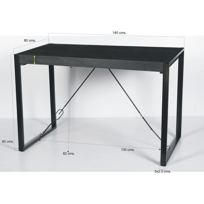 Bartafel Norris Bar Mangohout Zwart 140x80 cm-Bartafels-Livingfurn