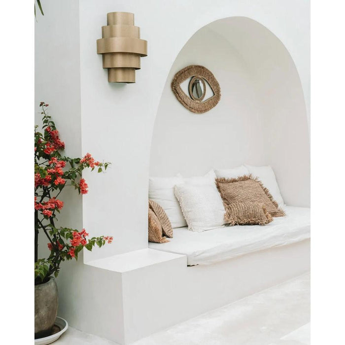 Bazar Bizar Raffia Eye spiegel - natuurlijk - M-Spiegels-Bazar Bizar