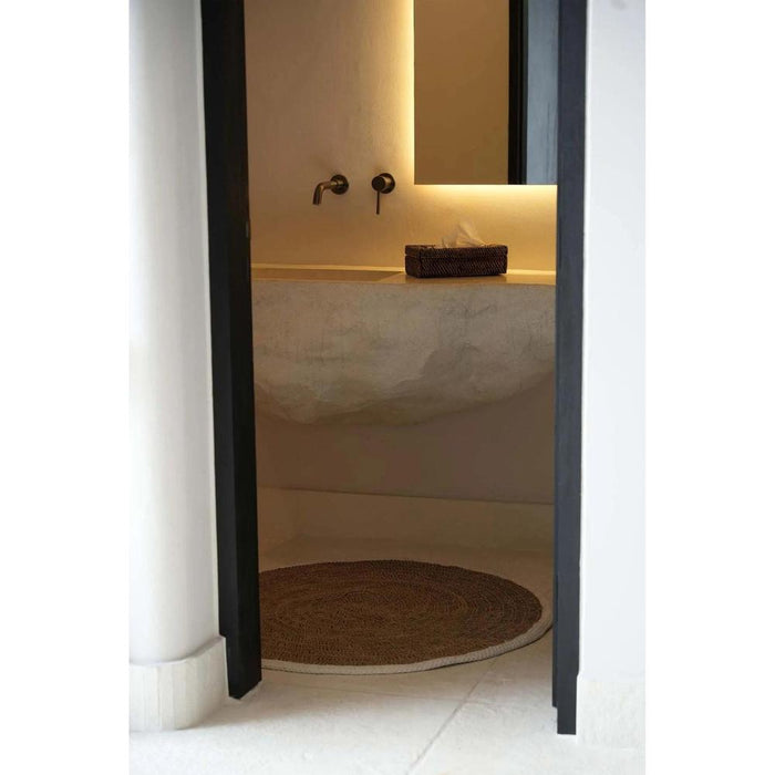 Bazar Bizar Seagrass & Cotton Round vloerkleeed - natuurlijk wit - 100-Ronde Vloerkleden-Bazar Bizar