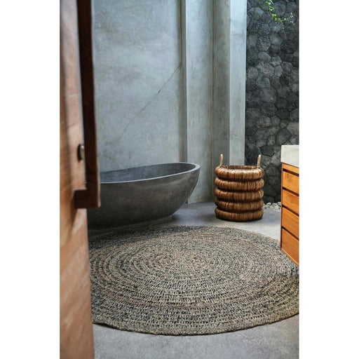 Bazar Bizar Seagrass vloerkleeed - natuurlijk zwart - 200-Ronde Vloerkleden-Bazar Bizar