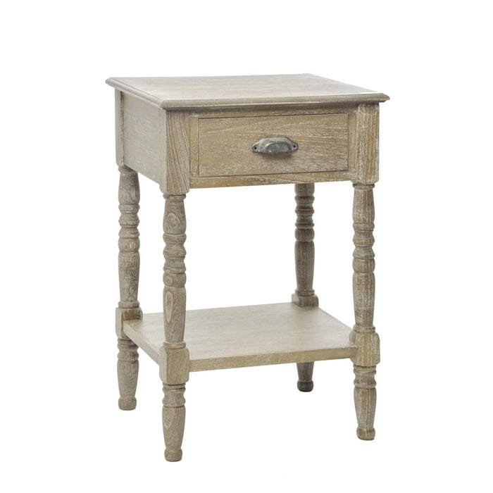 Bedside Table 1Draw. Sq Wd Grey W 48X40x74cm-Bijzettafels-J-Line