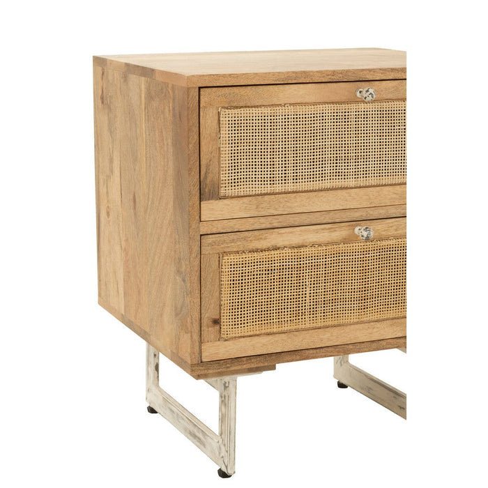 Bedside Tafel Weaving Hout Natuurlijk-Salontafels-J-Line