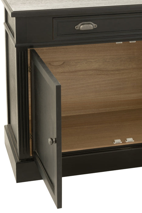 Bibliotheekkast+ladder Hout zwart/naturel-Boekenkasten-J-Line