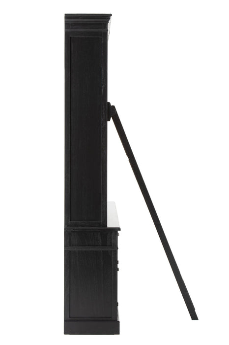 Bibliotheekkast+ladder Hout zwart/naturel-Boekenkasten-J-Line