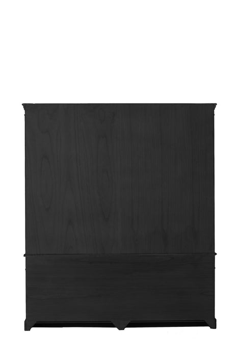 Bibliotheekkast+ladder Hout zwart/naturel-Boekenkasten-J-Line