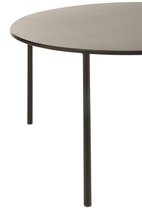 Bijzettafel 2 niveau metaal/glas zwart large-Bijzettafels-J-Line