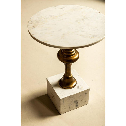 Bijzettafel Alano Wit 40 cm-Bijzettafels-PTMD