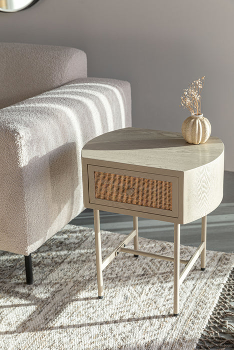 Bijzettafel Amaya MDF Beige 38x48 cm-Bijzettafels-Creating Home