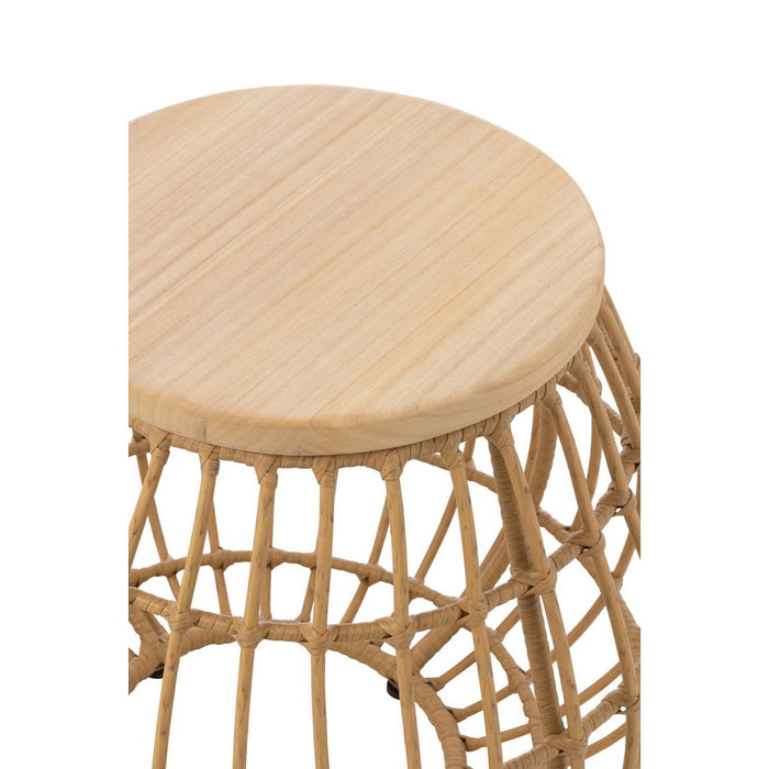 Bijzettafel Basket Outdoors Rattan | Hout Natuurlijk-Bijzettafels-J-Line