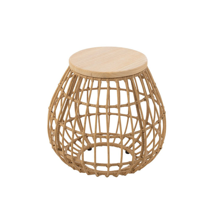 Bijzettafel Basket Outdoors Rattan | Hout Natuurlijk-Bijzettafels-J-Line