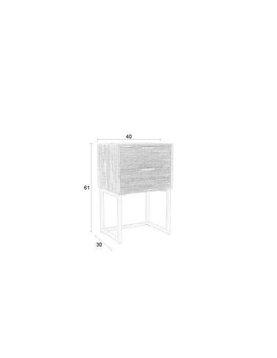 Bijzettafel / Bedstand Webster Teak Hout Bruin 30x40 cm-Bijzettafels-Creating Home