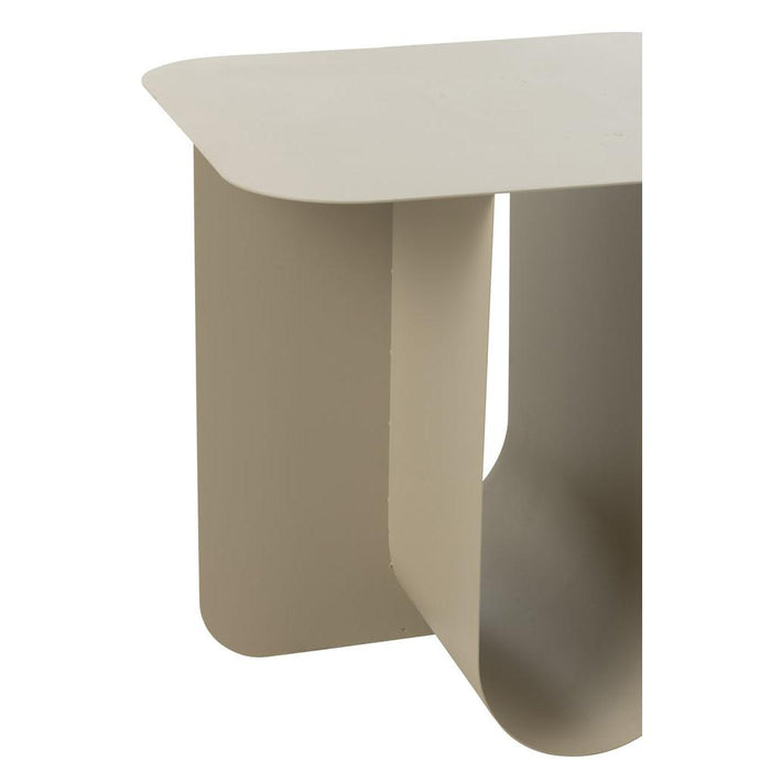 Bijzettafel Beige Metaal Vierkant 40 cm 40x43.6x39 cm-Bijzettafels-J-Line