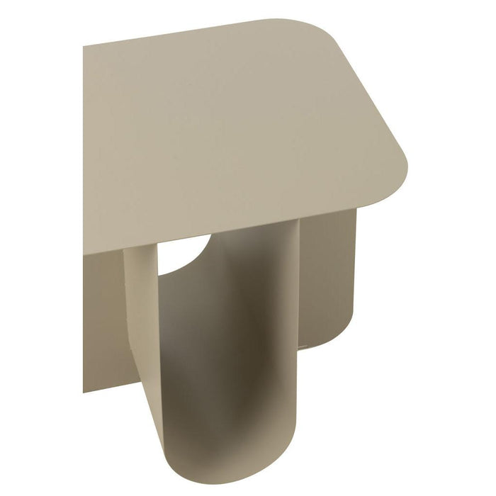 Bijzettafel Beige Metaal Vierkant 40 cm 40x43.6x39 cm-Bijzettafels-J-Line