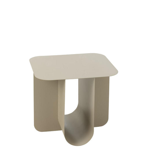 Bijzettafel Beige Metaal Vierkant 40 cm 40x43.6x39 cm-Bijzettafels-J-Line