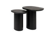 Bijzettafel Bela (set Of 2) Mango hout Zwart 48x32 cm-Bijzettafels-Creating Home