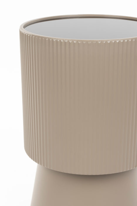 Bijzettafel Brian Side Table Metaal, Glas Beige Ø33, sfeerbeeld 2