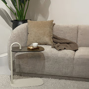 Bijzettafel Brix 3-zitsbank Glas Beige 30x48 cm-Bijzettafels-Livingfurn