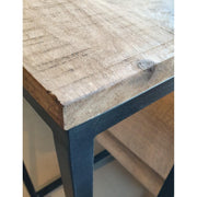 Bijzettafel Brix 3-zitsbank Mangohout Naturel hout 40x27 cm-Bijzettafels-Livingfurn