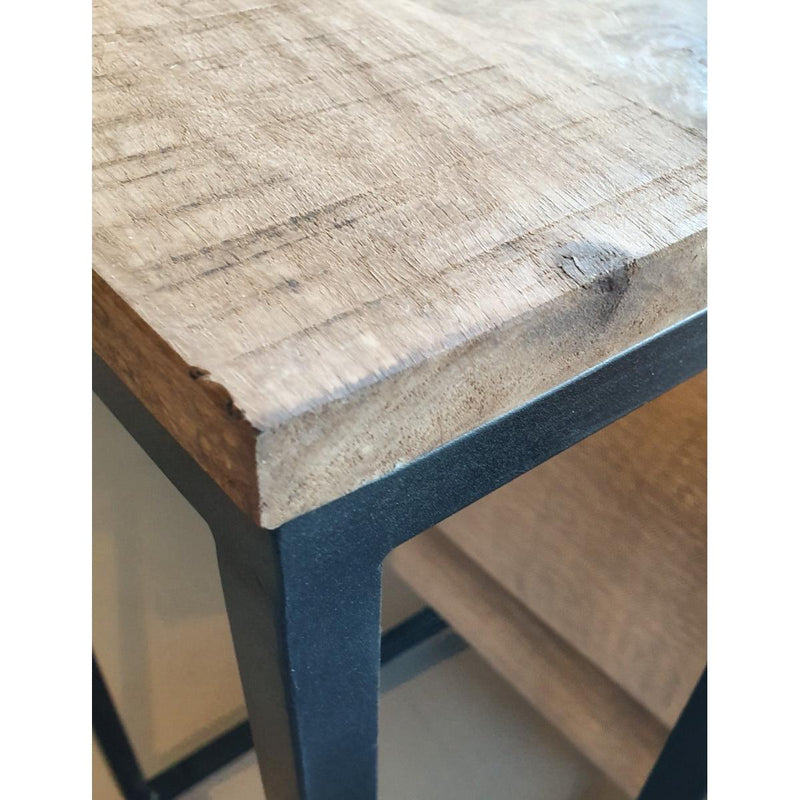 Bijzettafel Brix 3-zitsbank Mangohout Naturel hout 40x27 cm-Bijzettafels-Livingfurn