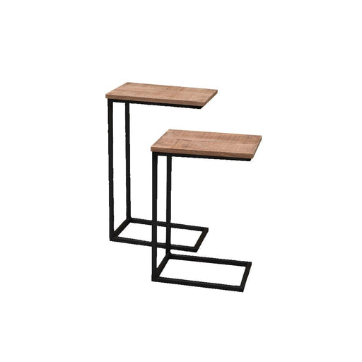 Bijzettafel Brix 3-zitsbank Mangohout Naturel hout 40x27 cm-Bijzettafels-Livingfurn