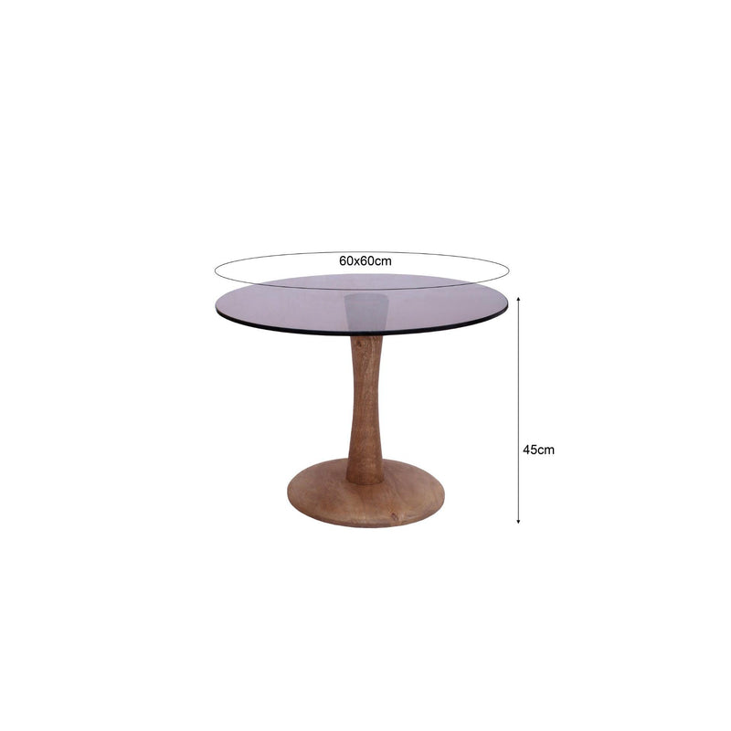 Bijzettafel Brix Bijzettafel Glas Bruin 60 cm 60x60x45 cm-Bijzettafels-Livingfurn