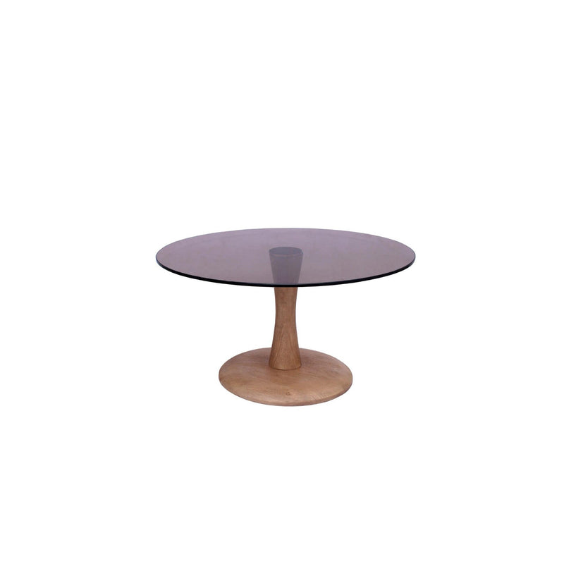 Bijzettafel Brix Bijzettafel Glas Bruin 75 cm 75x75x30 cm-Bijzettafels-Livingfurn