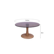 Bijzettafel Brix Bijzettafel Glas Bruin 75 cm 75x75x30 cm-Bijzettafels-Livingfurn