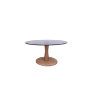Bijzettafel Brix Bijzettafel Glas Bruin 75 cm 75x75x30 cm-Bijzettafels-Livingfurn