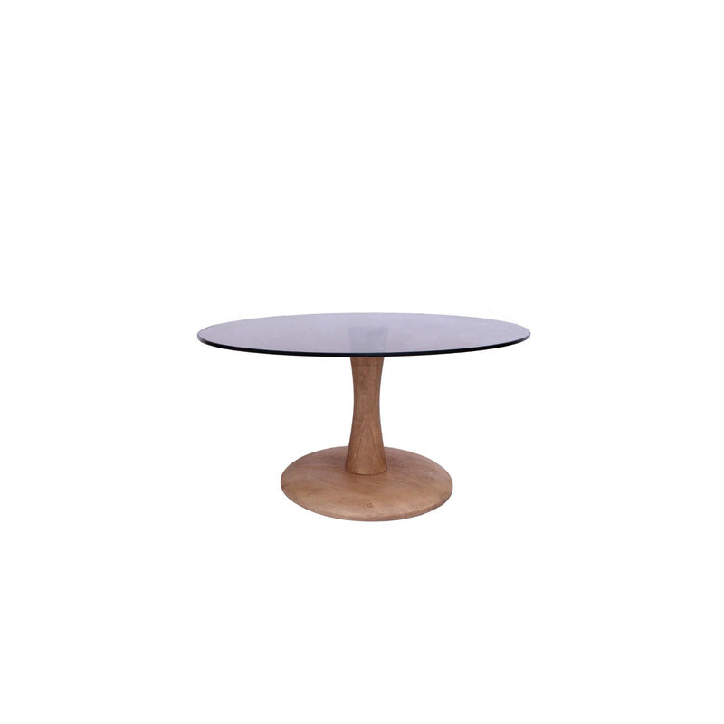 Bijzettafel Brix Bijzettafel Glas Bruin 75 cm 75x75x30 cm-Bijzettafels-Livingfurn