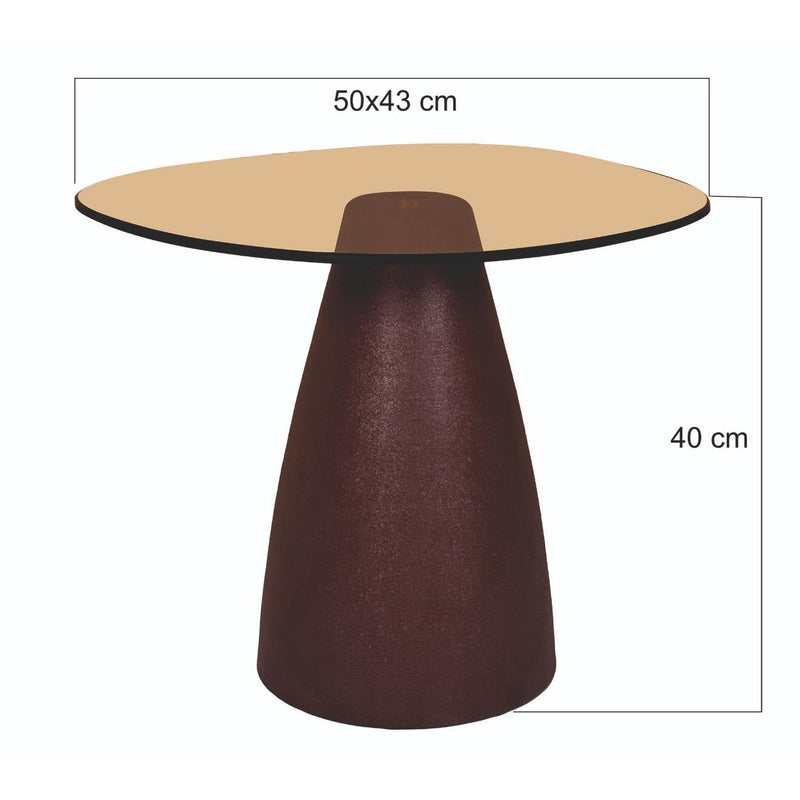 Bijzettafel Brix Bijzettafel Glas Rood 43 cm 43x50x40 cm-Bijzettafels-Livingfurn