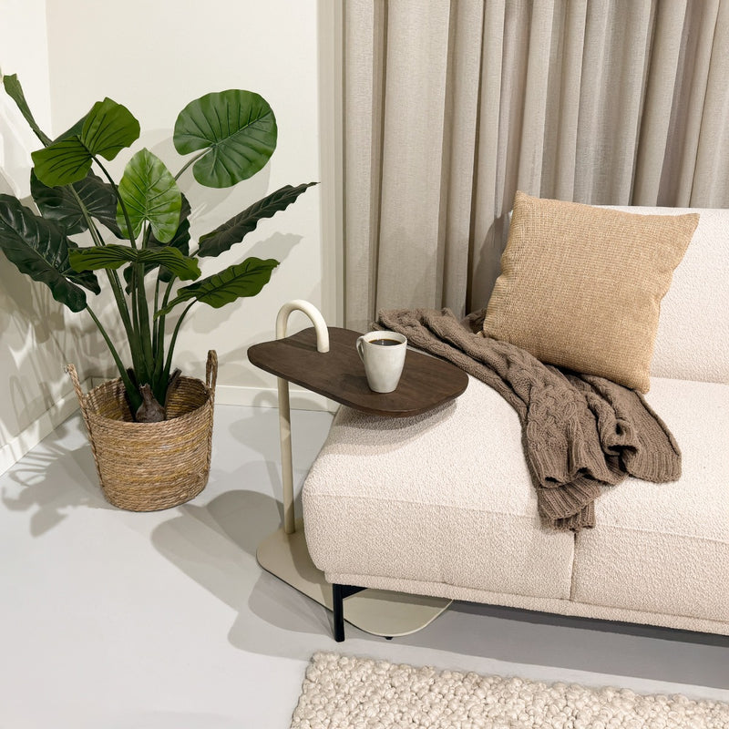 Bijzettafel Brix Bijzettafel Mangohout Beige 30x48 cm-Bijzettafels-Livingfurn