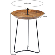 Bijzettafel Brix Bijzettafel Mangohout Naturel hout 45 cm 12256-Bijzettafels-Livingfurn