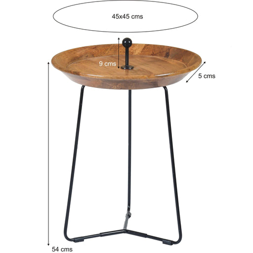 Bijzettafel Brix Bijzettafel Mangohout Naturel hout 45 cm 12256-Bijzettafels-Livingfurn