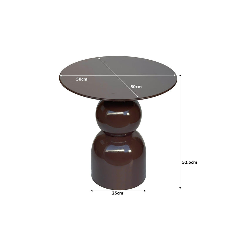 Bijzettafel Brix Bijzettafel Metaal Bruin 49 cm 49.5x49.5x52.5 cm-Bijzettafels-Livingfurn