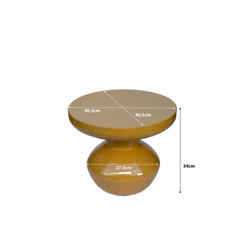 Bijzettafel Brix Bijzettafel Metaal Geel 40 cm 40.5x40.5x34 cm-Bijzettafels-Livingfurn