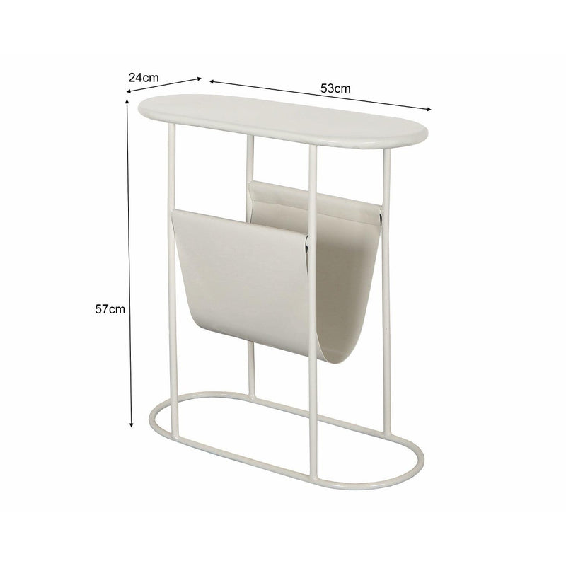 Bijzettafel Brix Bijzettafel Metaal Wit 53x24 cm-Bijzettafels-Livingfurn